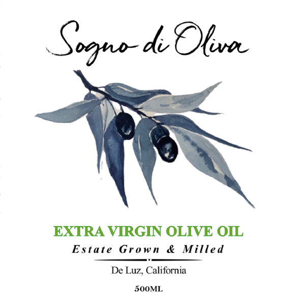 Sogno di Oliva 500 mL Olive Oil bottle label