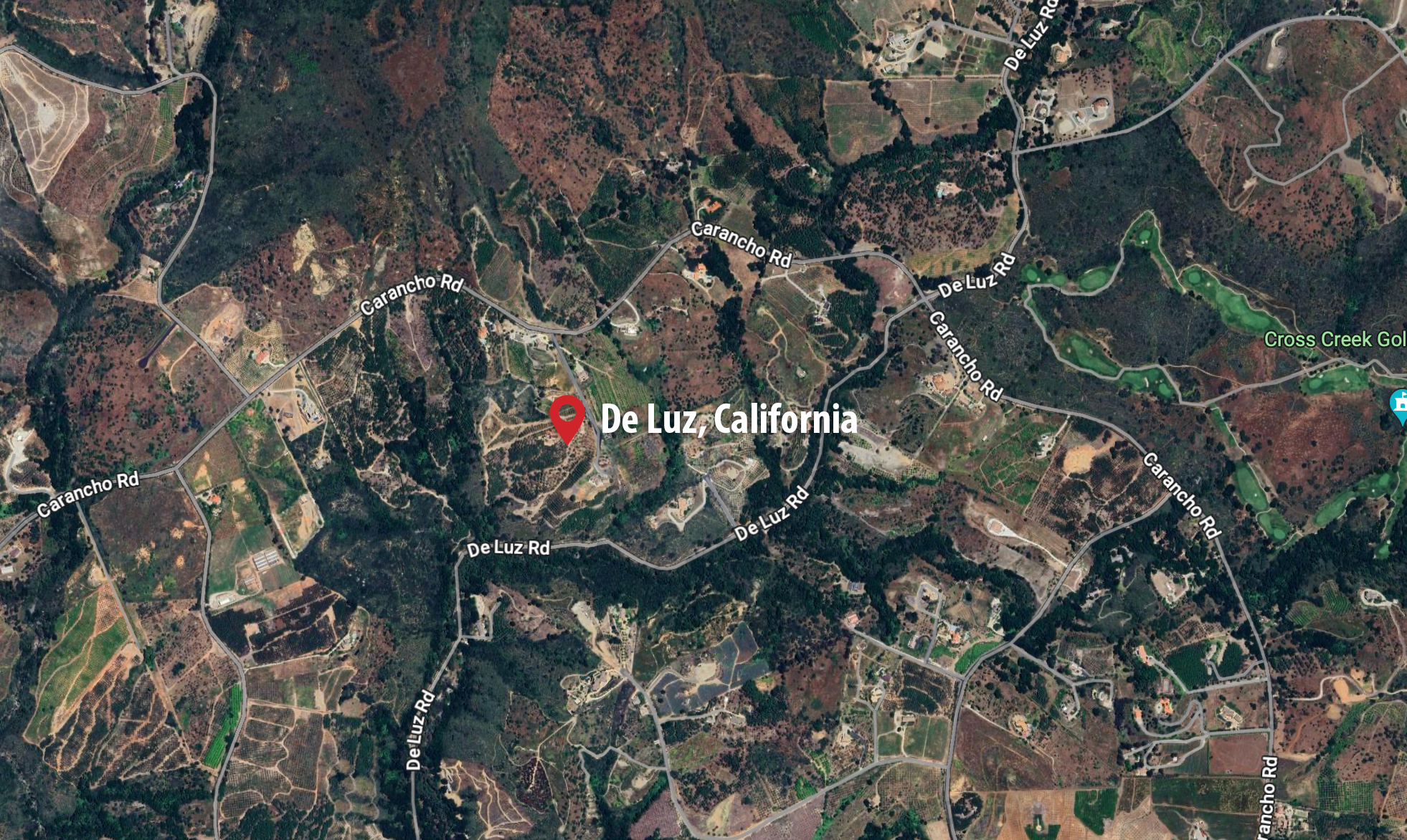 Aerial map of De Luz, California